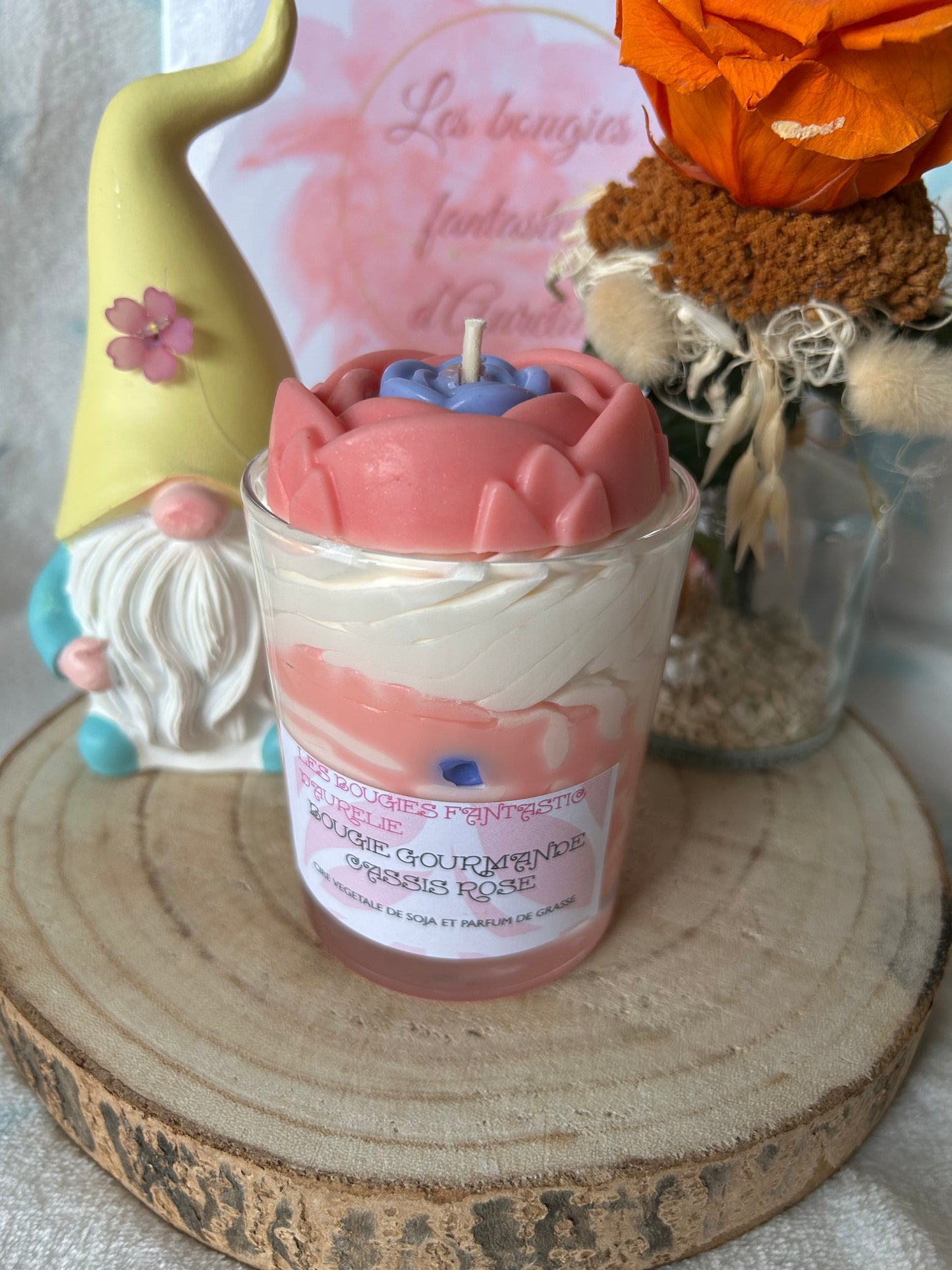 Bougie gourmande Cassis Rose