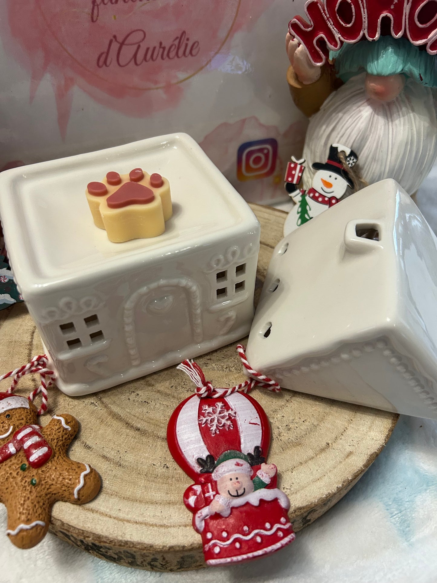 Brûle parfum Maison en Pain d'épices Blanche