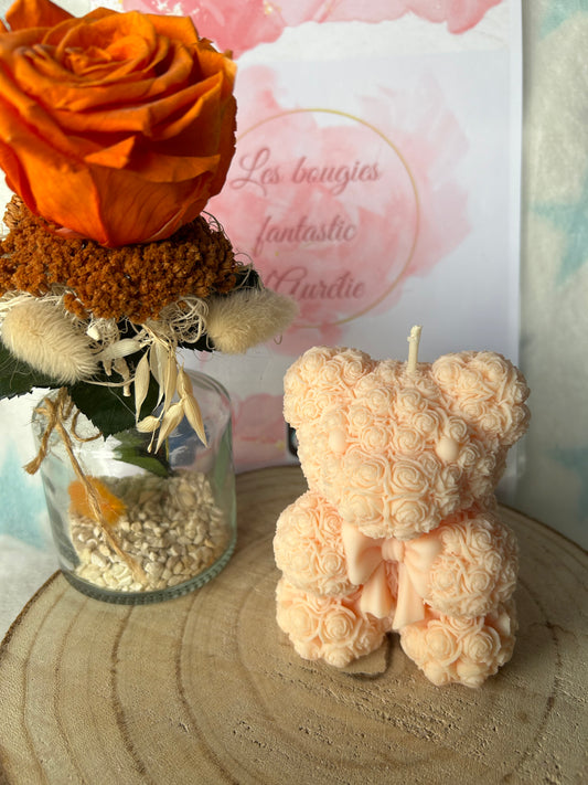 Bougie Ours Fleuri Fleur d'Oranger