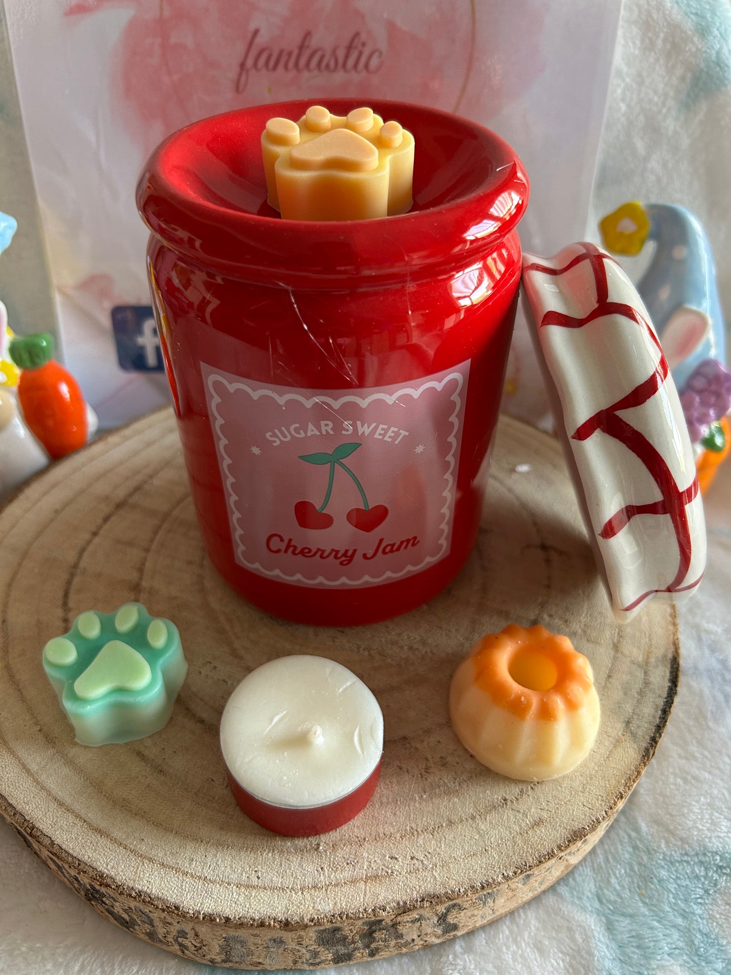 Bruciatore di fragranze Vasetto di marmellata di ciliegie