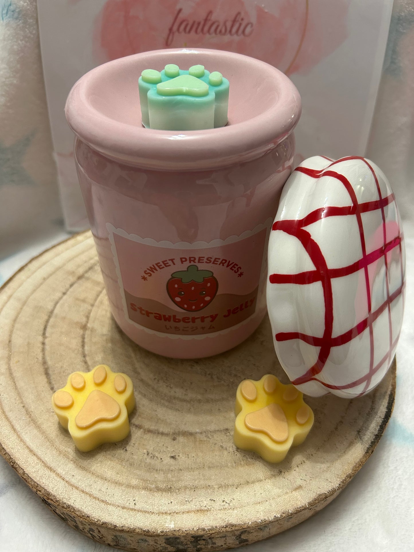 Brûle parfum Pot de confiture gelée de fraise