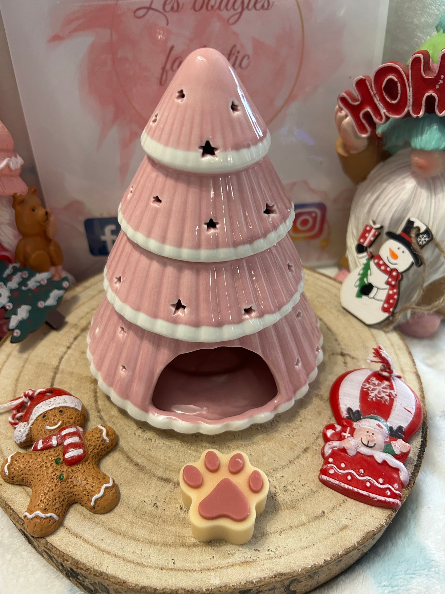 Brûle parfum sapin de noël rose