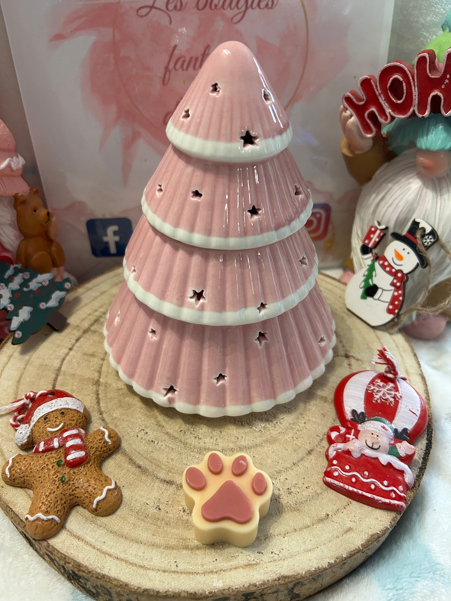 Brûle parfum sapin de noël rose