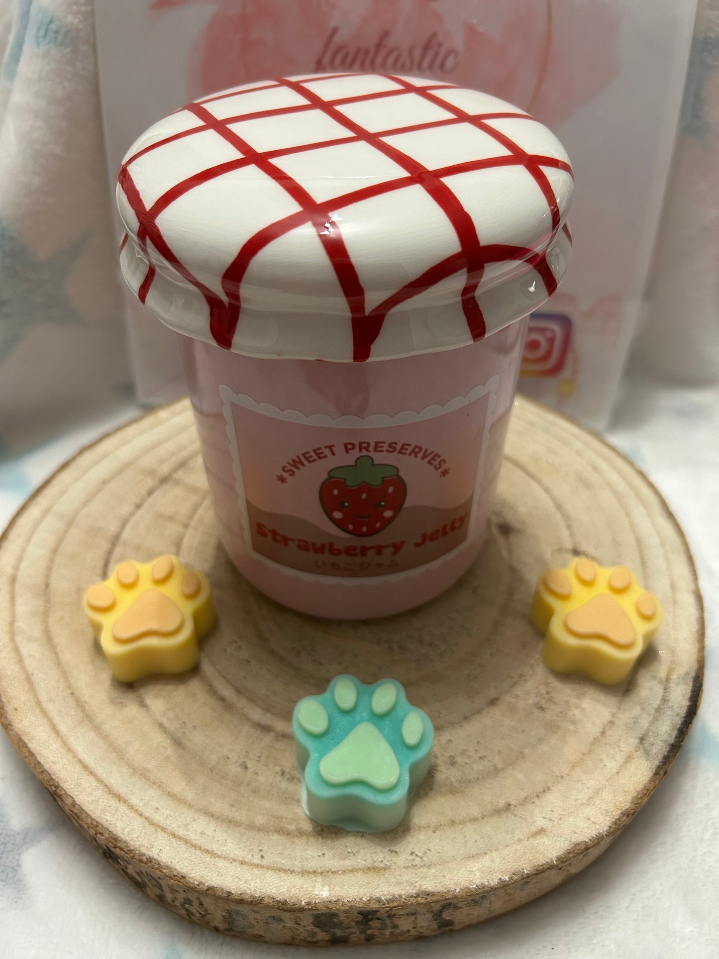 Brûle parfum Pot de confiture gelée de fraise