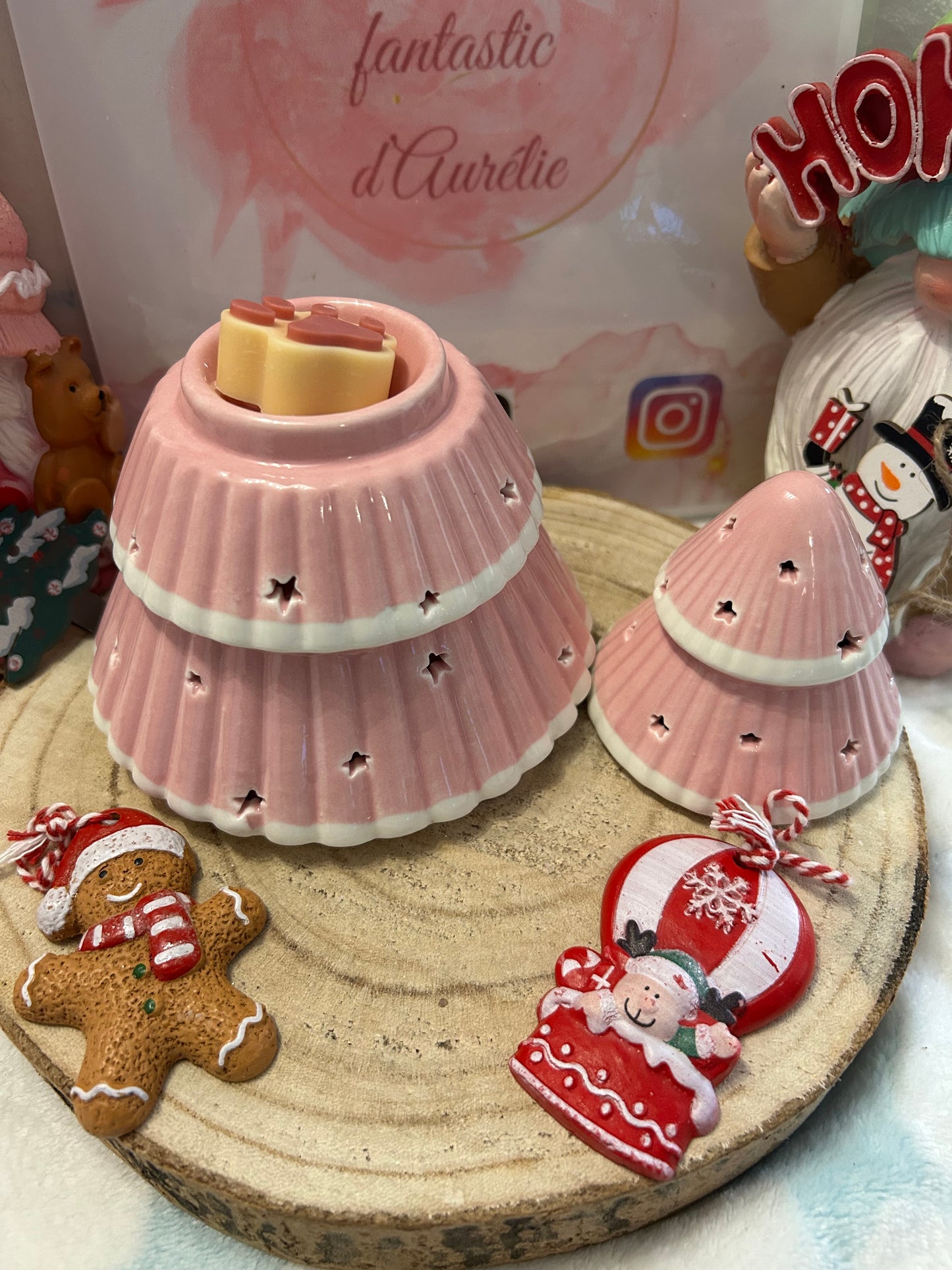 Brûle parfum sapin de noël rose