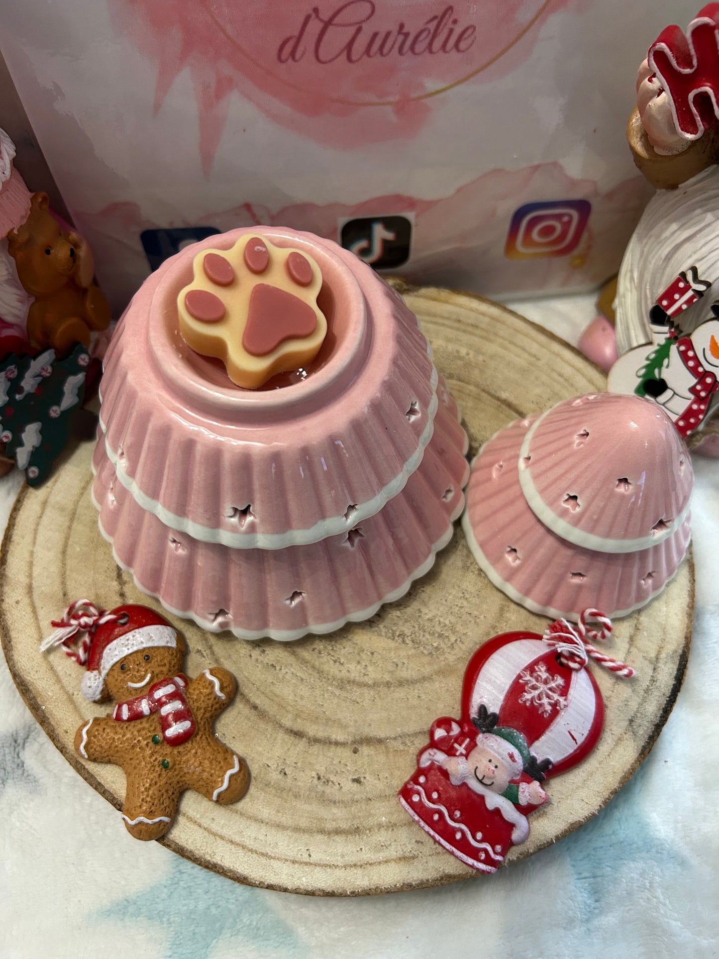 Brûle parfum sapin de noël rose