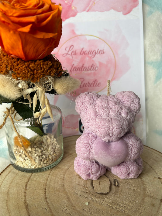 Bougie Ours Fleuri Fleur de cerisier